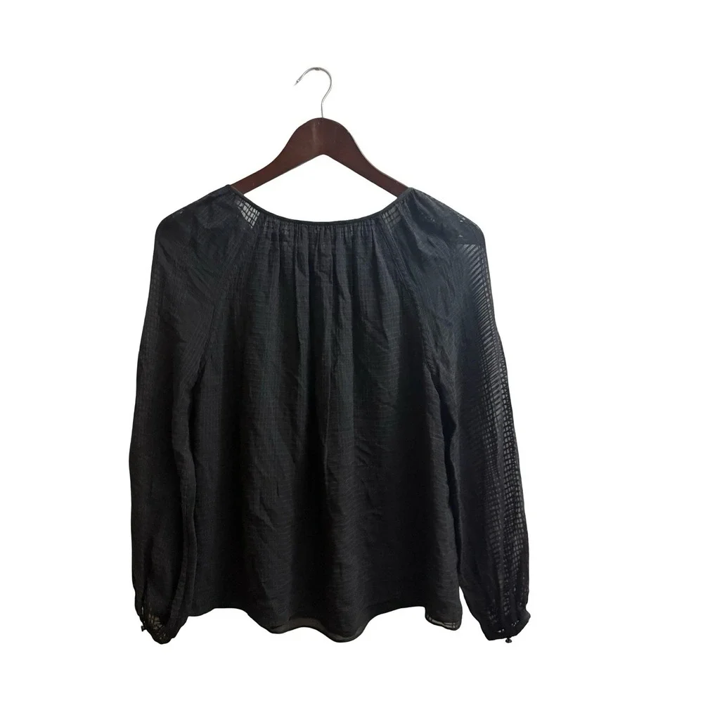 Tory Burch sz 4 womens black blouse balloon sleeve career minimalist capsule